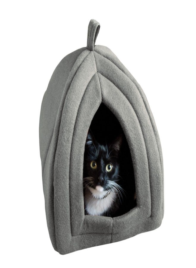 PETMAKER Cat Pet Bed, Igloo- Soft Indoor Enclosed Covered Tent/House for Cats, Kittens, and Small Pets with Removable Cushion Pad (Grey) - Image 1